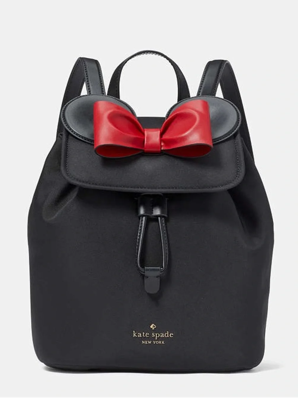 Kate Spade Disney Minnie Mouse 3D Flap Black Nylon Backpack KG589 NWT $399 Bow